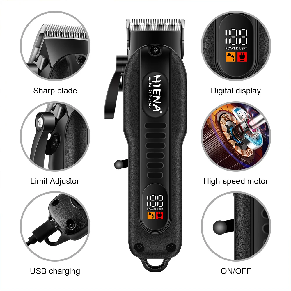 Professional Barber Electric Hair clipper LED display screen UBS charging Trimmer Powerful electric hair clipper trimmer tool - Image 4